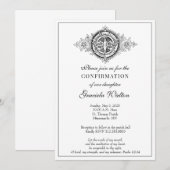 Invitation Catholique Élégant Sacrement de Confirmation (Devant / Derrière)