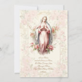 Invitation Catholique Fille Baptême Baptême Blessé Mère (Dos)