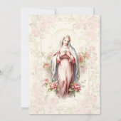 Invitation Catholique Fille Baptême Baptême Blessé Mère (Dos)