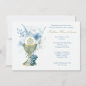 Invitation Catholique Floral Première Communion Eucharistie (Devant)