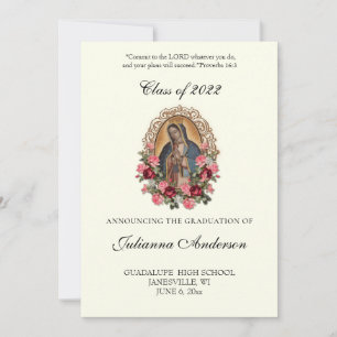 Invitation Catholique Guadalupe Élégant diplôme religieux