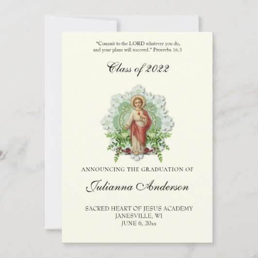 Invitation Catholique Jésus Élégant diplôme religieux (Devant)