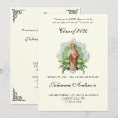 Invitation Catholique Jésus Élégant diplôme religieux (Devant / Derrière)