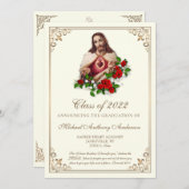 Invitation Catholique Jésus Élégant diplôme religieux (Devant / Derrière)