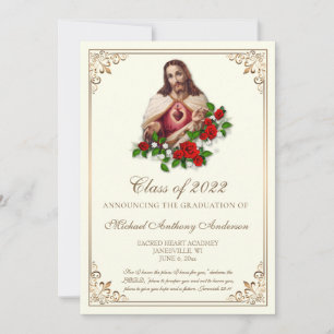 Invitation Catholique Jésus Élégant diplôme religieux