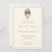 Invitation Catholique Jésus Marie Joseph Mariage Floral (Devant)