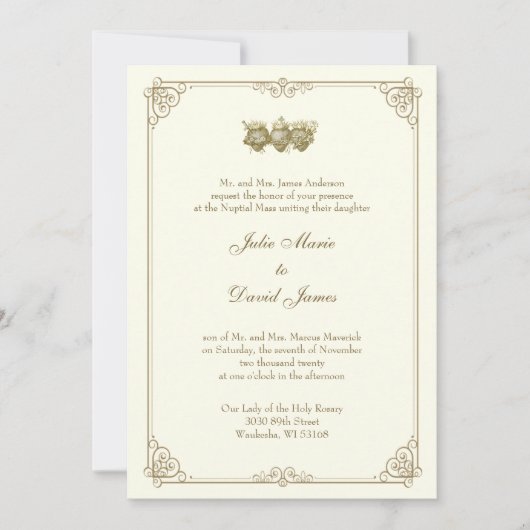 Invitation Catholique Marie & Jésus Mariage (Devant)