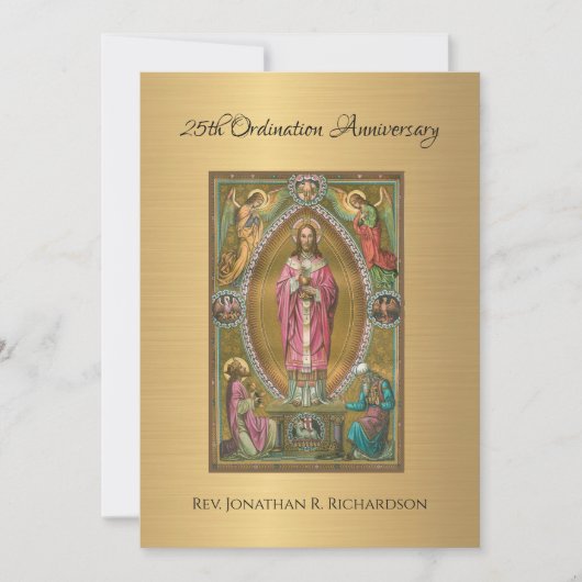Invitation Catholique Ordination Anniversaire (Devant)