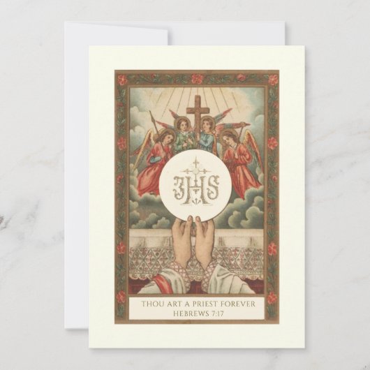 Invitation Catholique Ordination Anniversaire (Devant)