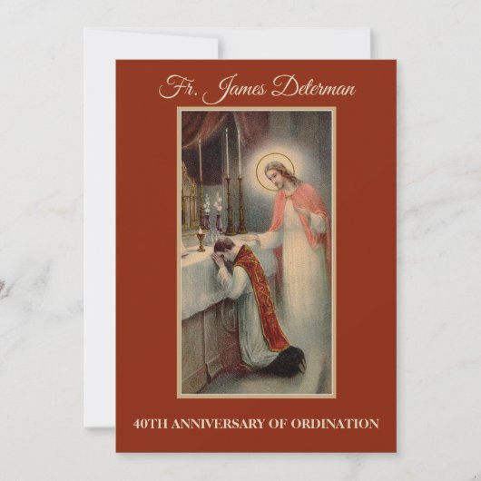 Invitation Catholique Ordination Anniversaire (Devant)
