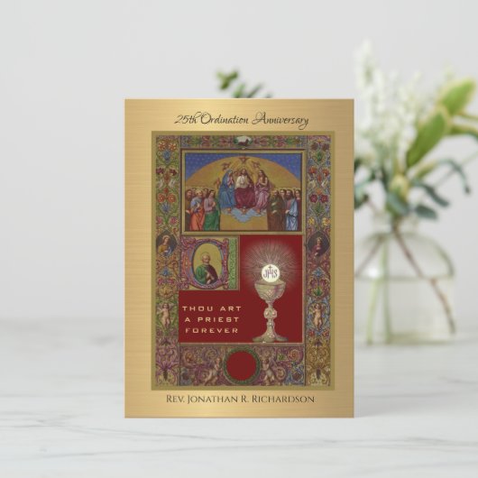 Invitation Catholique Ordination Anniversaire (Debout devant)