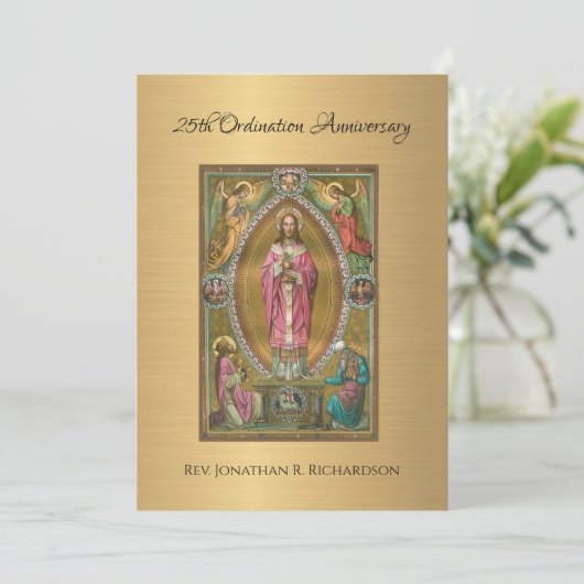 Invitation Catholique Ordination Anniversaire (Debout devant)