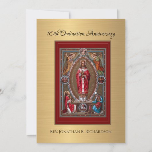 Invitation Catholique Ordination Anniversaire (Devant)