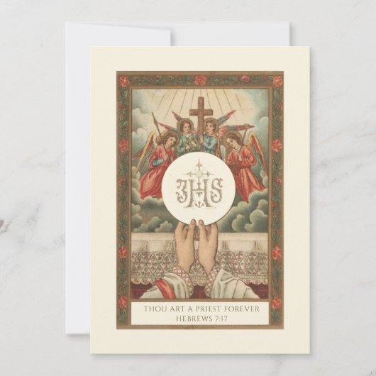 Invitation Catholique Ordination Anniversaire (Devant)