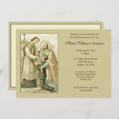 Invitation Catholique Premier Communion Garçon St. Joseph (Devant / Derrière)