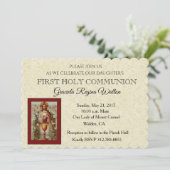 Invitation Catholique Première Sainte Communion Jésus Lys (Debout devant)