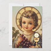 Invitation Catholique Sainte Communion Enfant Jésus Raisins (Devant)