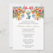 Invitation Catholique Sainte Communion Printemps Floral (Dos)