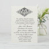 Invitation Catholique Sainte Famille Mariage noir et blanc (Debout devant)