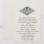 Invitation Catholique Sainte Famille Mariage noir et blanc (Devant / Derrière)