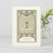 Invitation Catholique Vintage Première Communion (Debout devant)