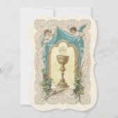 Invitation Catholique Vintage Première Communion (Devant)