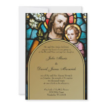 Catholique Vitrail St. Joseph Mariage