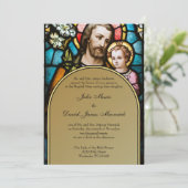 Invitation Catholique Vitrail St. Joseph Mariage (Debout devant)