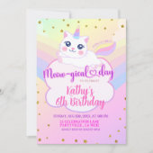 Invitation Caticorn Rainbow Girl Anniversaire (Devant)