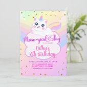 Invitation Caticorn Rainbow Girl Anniversaire (Debout devant)