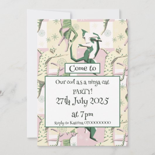Invitation Cats de Ninja (Devant)