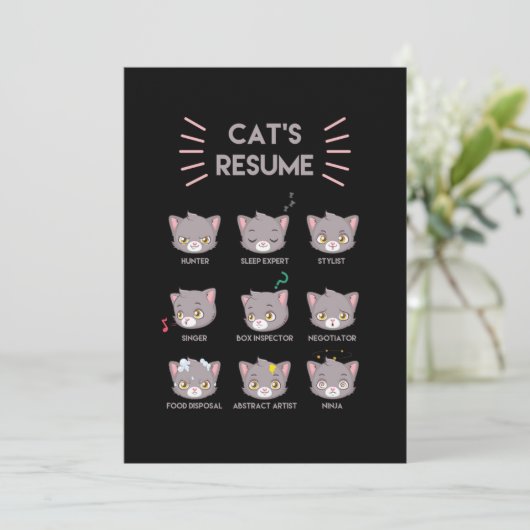 Invitation Cats Resume Funny Cat Kittens Owners Feline Mammal (Debout devant)