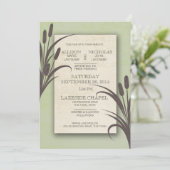 Invitation Cattails Green Lake Mariage (Debout devant)