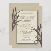 Invitation Cattails Mariage avant (Devant / Derrière)