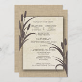 Invitation Cattails Rustic Lake Mariage (Devant / Derrière)