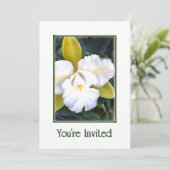 Invitation Cattleya Orchidées Vertes et Blanches (Debout devant)