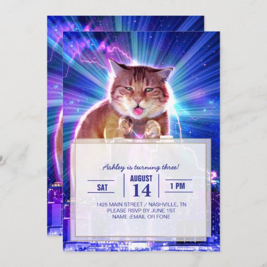 Invitation Catzilla (Devant / Derrière)