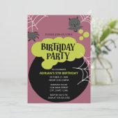 Invitation Cauldron de sorcière de dessin animé fête d'annive (Debout devant)