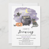 Invitation Cauldron Halloween Baby est en train de brasser le (Devant)