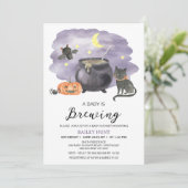 Invitation Cauldron Halloween Baby est en train de brasser le (Debout devant)