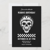 Invitation Cavalier de moto tête de crâne anniversaire (Devant)