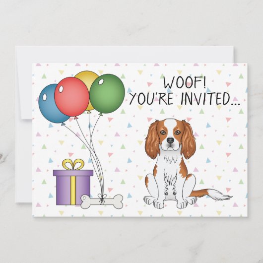 Invitation Cavalier King Charles Spaniel Blenheim - Anniversa (Devant)