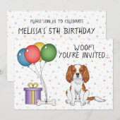 Invitation Cavalier King Charles Spaniel Blenheim - Anniversa (Devant / Derrière)