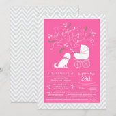Invitation Cavalier King Charles Spaniel Chien Baby shower fi (Devant / Derrière)