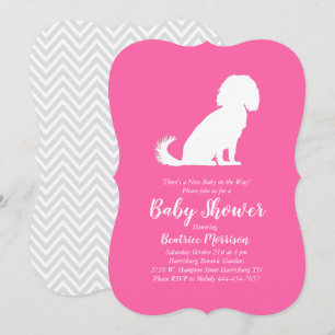Invitation Cavalier King Charles Spaniel Chien Baby shower fi