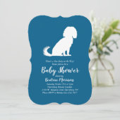 Invitation Cavalier King Charles Spaniel Chien Baby shower Ga (Debout devant)