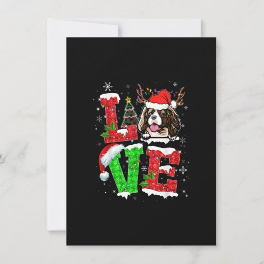 Invitation Cavalier King Charles Spaniel Chien Tree Noël L (Devant)