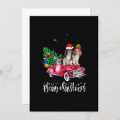 Invitation Cavalier King Charles Spaniel Christmas Ride Red T (Devant / Derrière)