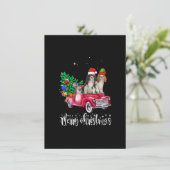Invitation Cavalier King Charles Spaniel Christmas Ride Red T (Debout devant)