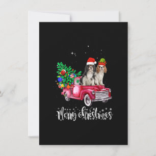 Invitation Cavalier King Charles Spaniel Christmas Ride Red T